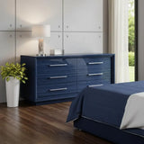 68" Blue Wood Six Drawer Double Dresser - Homeroots - Flyclothing LLC