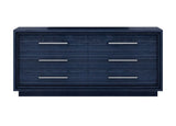 68" Blue Wood Six Drawer Double Dresser - Homeroots - Flyclothing LLC