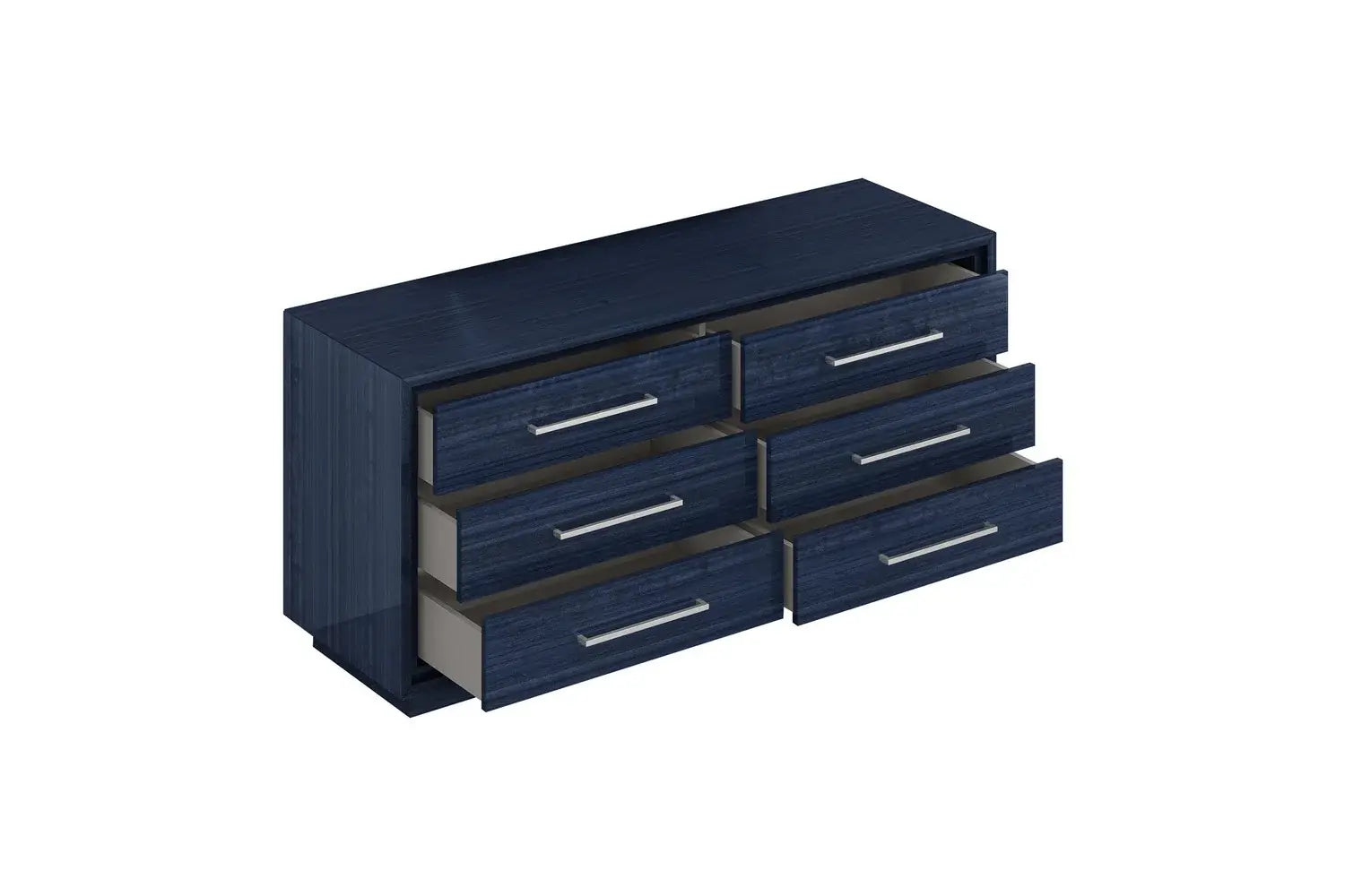 68" Blue Wood Six Drawer Double Dresser - Homeroots - Flyclothing LLC
