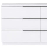 62" White Wood Six Drawer Double Dresser - Homeroots - Flyclothing LLC