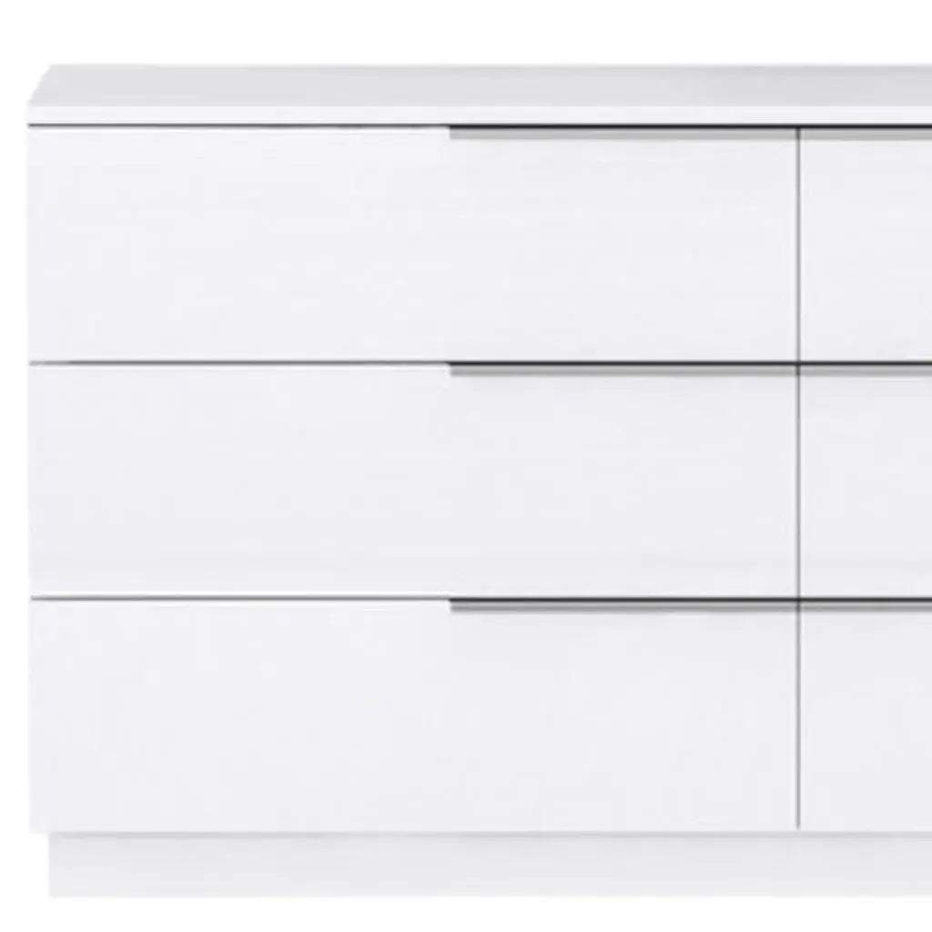 62" White Wood Six Drawer Double Dresser - Homeroots - Flyclothing LLC