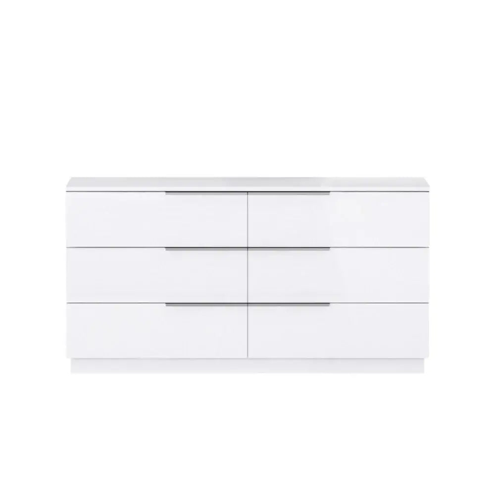 62" White Wood Six Drawer Double Dresser - Homeroots - Flyclothing LLC