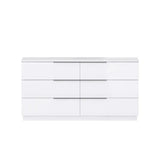 62" White Wood Six Drawer Double Dresser - Homeroots - Flyclothing LLC