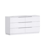 62" White Wood Six Drawer Double Dresser - Homeroots - Flyclothing LLC