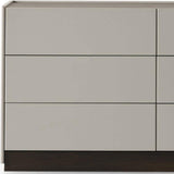 60" Light Gray And Walnut Wood Six Drawer Double Dresser - HomeRoots - Flyclothing LLC