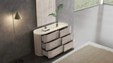 60" Beige And Oak Wood Six Drawer Double Dresser - HomeRoots - Flyclothing LLC