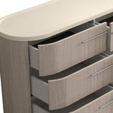 60" Beige And Oak Wood Six Drawer Double Dresser - HomeRoots - Flyclothing LLC