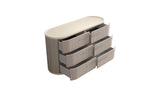 60" Beige And Oak Wood Six Drawer Double Dresser - HomeRoots - Flyclothing LLC