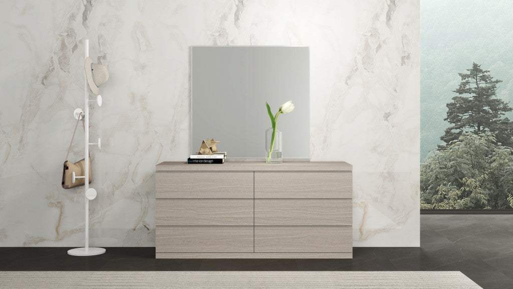 63" Oak Wood Six Drawer Double Dresser - HomeRoots - Flyclothing LLC