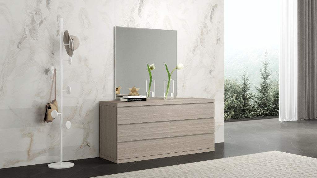 63" Oak Wood Six Drawer Double Dresser - HomeRoots - Flyclothing LLC