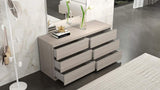 63" Oak Wood Six Drawer Double Dresser - HomeRoots - Flyclothing LLC