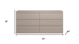 63" Oak Wood Six Drawer Double Dresser - HomeRoots - Flyclothing LLC