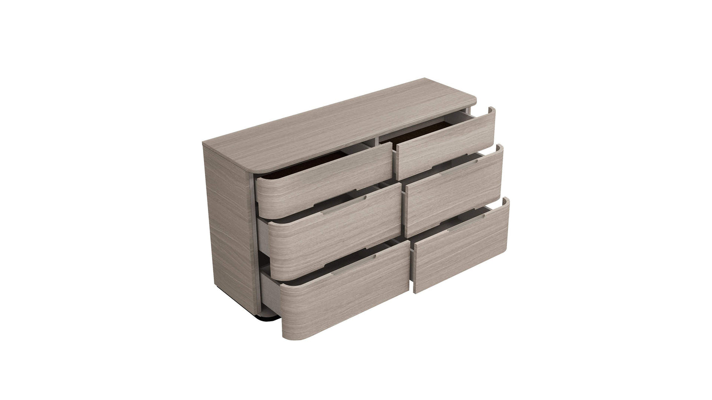 56" Oak Wood Six Drawer Double Dresser - HomeRoots - Flyclothing LLC