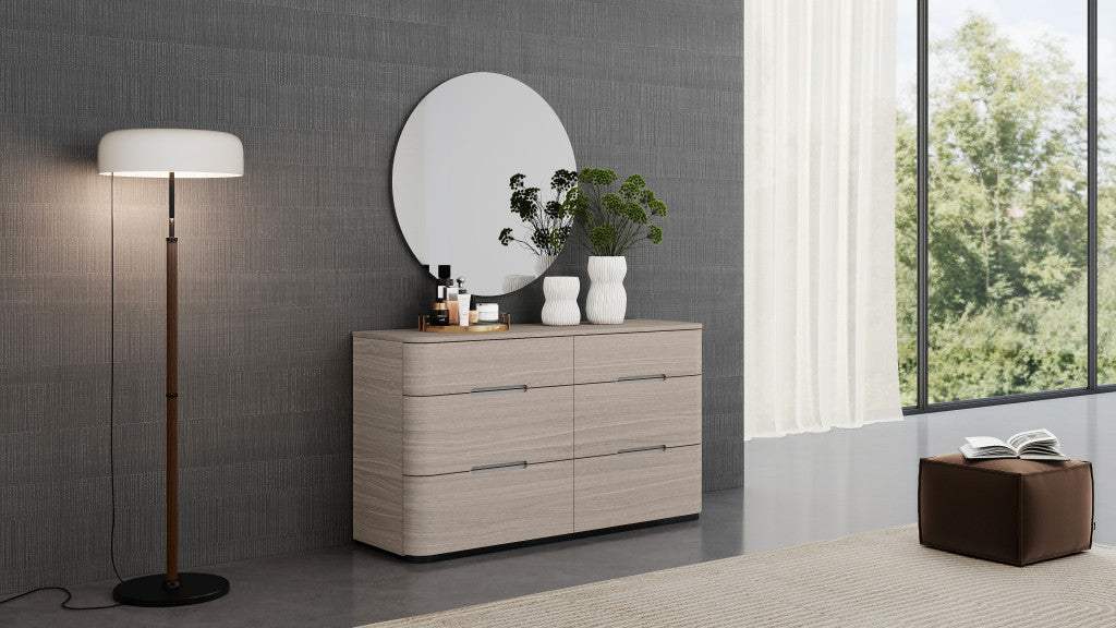 56" Oak Wood Six Drawer Double Dresser - HomeRoots - Flyclothing LLC