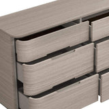 56" Oak Wood Six Drawer Double Dresser - HomeRoots - Flyclothing LLC