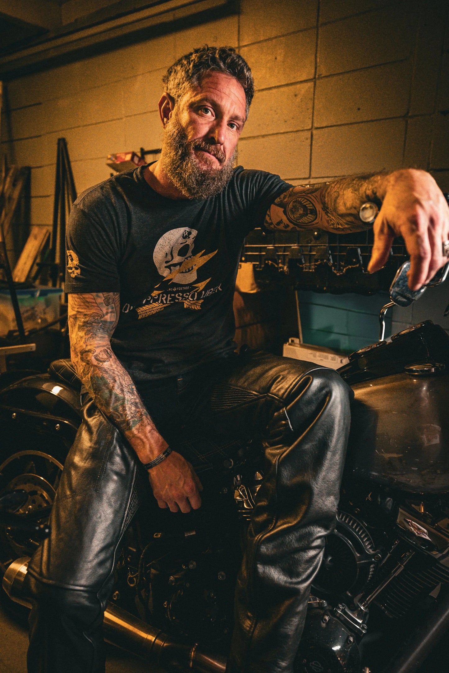7145.K - Unisex Premium Leather 4-Pocket Chaps with Spandex - Unik Just for Bikers - Flyclothing LLC