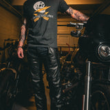 7145.K - Unisex Premium Leather 4-Pocket Chaps with Spandex - Unik Just for Bikers - Flyclothing LLC