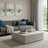 35" Beige Stone Square Block Coffee Table - Homeroots - Flyclothing LLC
