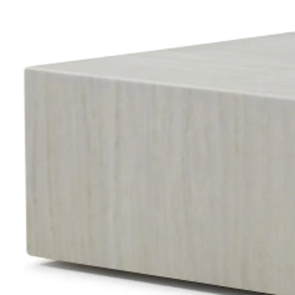 35" Beige Stone Square Block Coffee Table - Homeroots - Flyclothing LLC