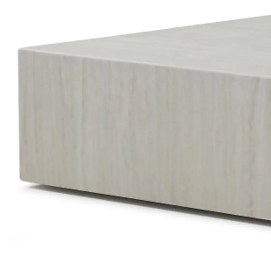 35" Beige Stone Square Block Coffee Table - Homeroots - Flyclothing LLC