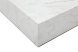 55" White Genuine Marble Block Coffee Table - Homeroots - Flyclothing LLC