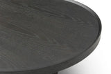 32" Dark Gray Wood Round Pedestal Coffee Table - Homeroots - Flyclothing LLC