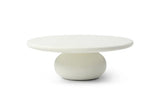 41" Beige Glass Round Pedestal Coffee Table - Homeroots - Flyclothing LLC