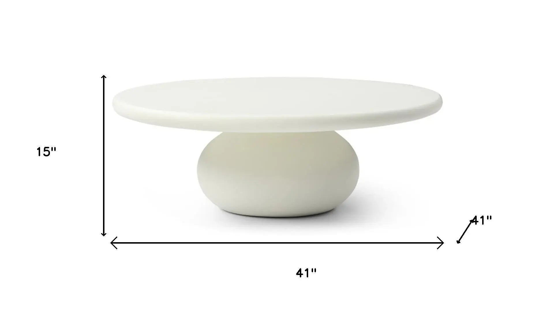 41" Beige Glass Round Pedestal Coffee Table - Homeroots - Flyclothing LLC