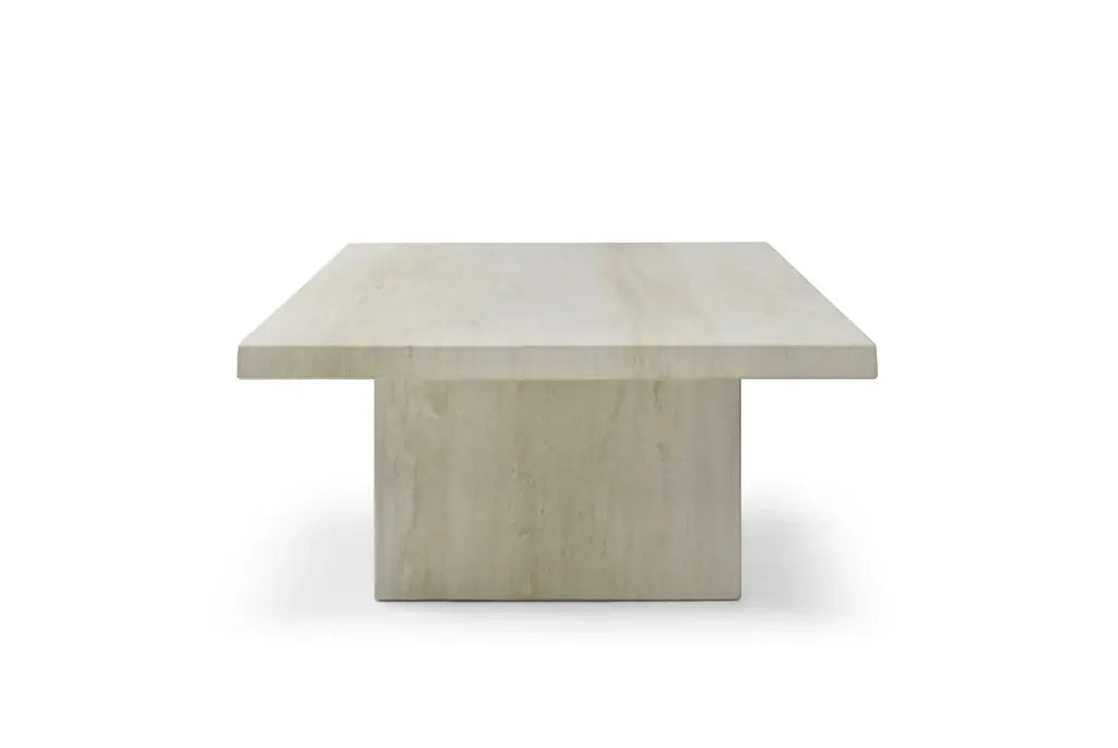 55" Beige Marble Double Pedestal Coffee Table - Homeroots - Flyclothing LLC