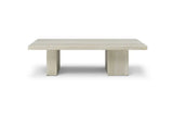 55" Beige Marble Double Pedestal Coffee Table - Homeroots - Flyclothing LLC