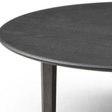 41" Black Solid Wood Round Coffee Table - Homeroots - Flyclothing LLC