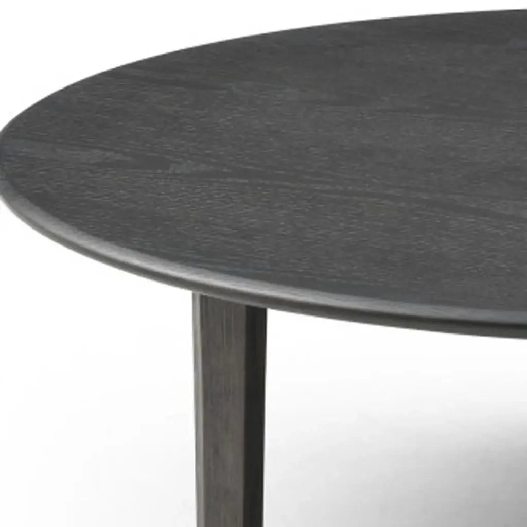 41" Black Solid Wood Round Coffee Table - Homeroots - Flyclothing LLC