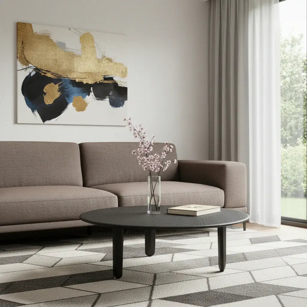 41" Black Solid Wood Round Coffee Table - Homeroots - Flyclothing LLC