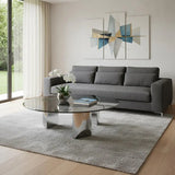 49" Black and Silver Mirrored Glass and Stainless Steel Round Coffee Table - Homeroots - Flyclothing LLC
