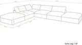 160" White Linen Blend Modular Armless Sofa With Ottomans And Storage - HomeRoots - Flyclothing LLC
