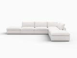 160" White Linen Blend Modular Armless Sofa With Ottomans And Storage - HomeRoots - Flyclothing LLC