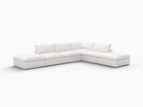 160" White Linen Blend Modular Armless Sofa With Ottomans And Storage - HomeRoots - Flyclothing LLC