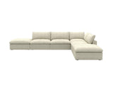 160" Khaki Linen Blend Modular Armless Sofa With Ottomans Toss Pillows And Storage - HomeRoots - Flyclothing LLC
