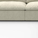 160" Khaki Linen Blend Modular Armless Sofa With Ottomans Toss Pillows And Storage - HomeRoots - Flyclothing LLC