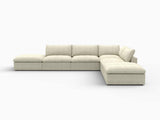 160" Khaki Linen Blend Modular Armless Sofa With Ottomans Toss Pillows And Storage - HomeRoots - Flyclothing LLC