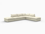 160" Khaki Linen Blend Modular Armless Sofa With Ottomans Toss Pillows And Storage - HomeRoots - Flyclothing LLC