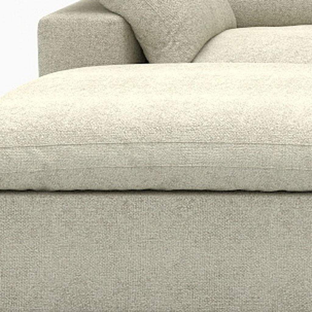 120" Beige Linen Blend Modular Sofa With Ottoman And Toss Pillows And Storage - HomeRoots - Flyclothing LLC