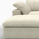 120" Beige Linen Blend Modular Sofa With Ottoman And Toss Pillows And Storage - HomeRoots - Flyclothing LLC