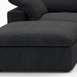 160" Black Linen Blend Modular Sofa With Ottomans Toss Pillows And Storage - HomeRoots - Flyclothing LLC