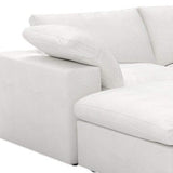 160" White Linen Blend Modular Sofa With Ottomans Toss Pillows And Storage - HomeRoots - Flyclothing LLC