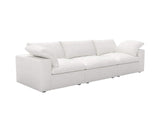 120" White Linen Blend Modular Sofa With Toss Pillows - HomeRoots - Flyclothing LLC
