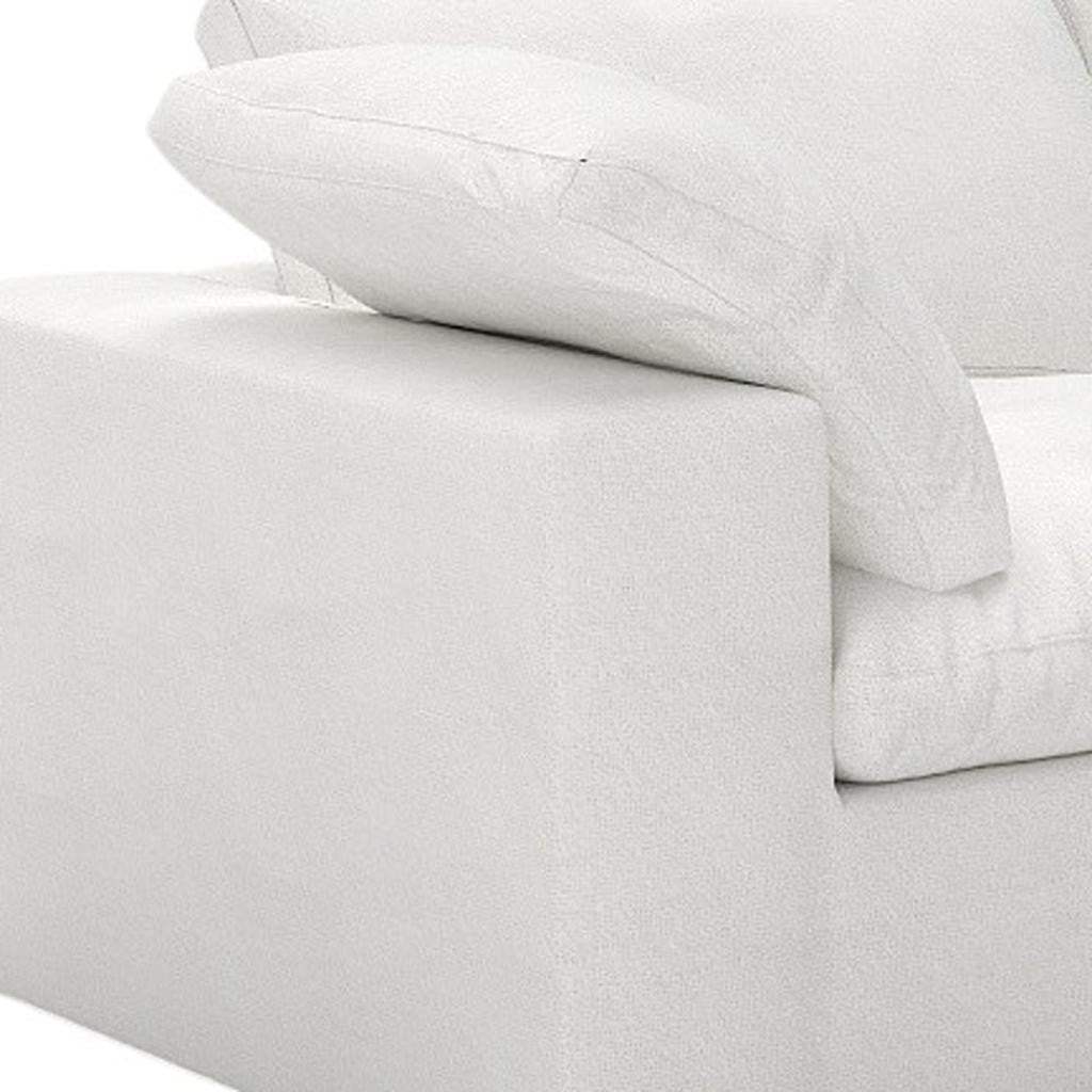 120" White Linen Blend Modular Sofa With Toss Pillows - HomeRoots - Flyclothing LLC