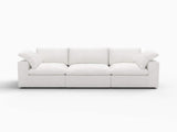 120" White Linen Blend Modular Sofa With Toss Pillows - HomeRoots - Flyclothing LLC