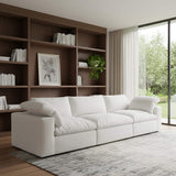 120" White Linen Blend Modular Sofa With Toss Pillows - HomeRoots - Flyclothing LLC