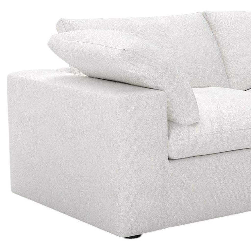 120" White Linen Blend Modular Sofa With Toss Pillows - HomeRoots - Flyclothing LLC